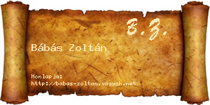 Bábás Zoltán névjegykártya