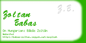 zoltan babas business card